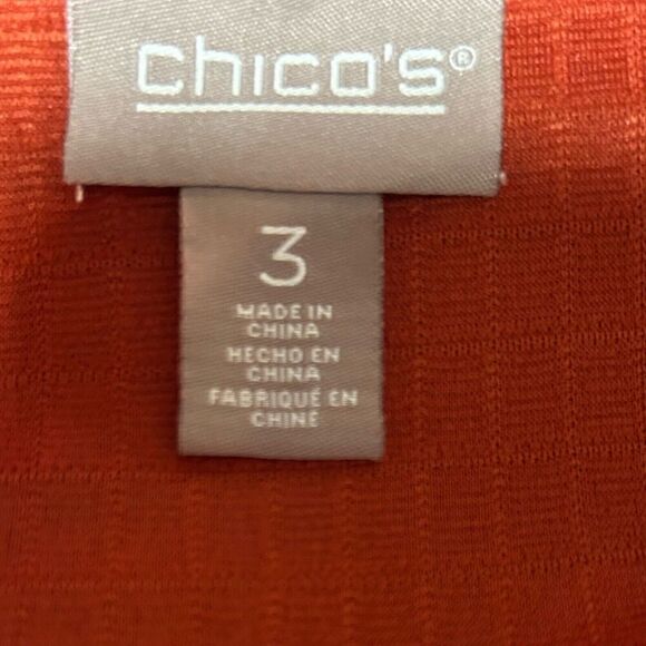 Chico’s Burnt Orange Zip Cardigan Jacket Pockets Size 3 - Picture 8 of 10